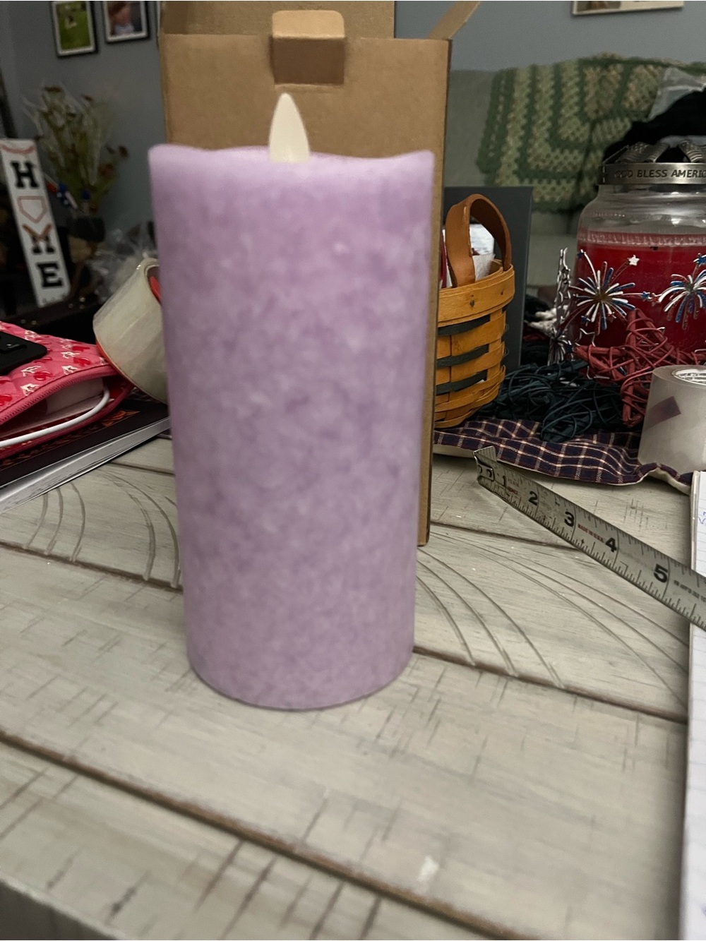 Luminara Lavender LED Pillar Candle - Picture 1 of 5